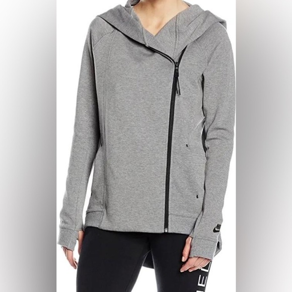 Nike Sportswear Tech Fleece Zip Up Oversized Hoodie in Cape Carbon Heather - Picture 5 of 16